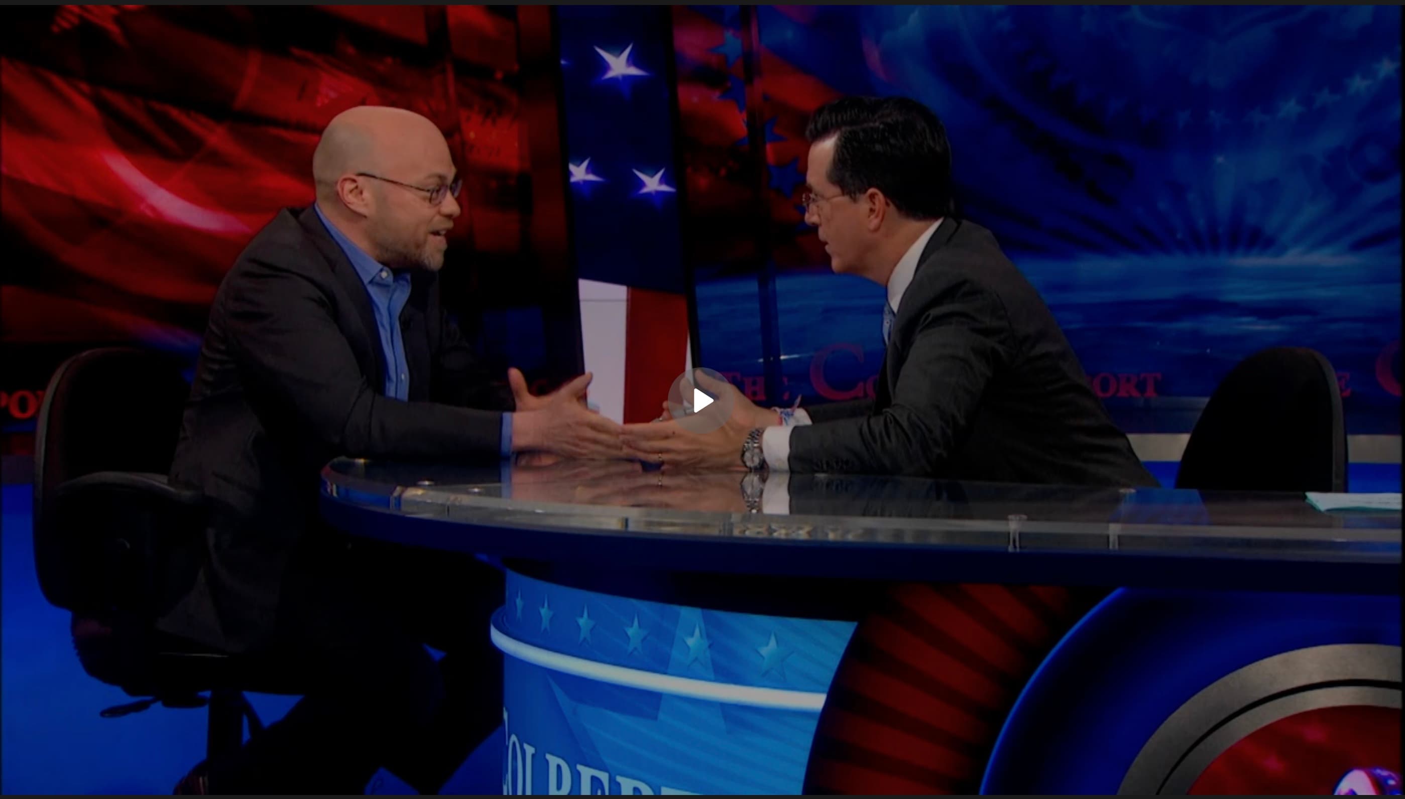 Me on the Colbert Report, April 17, 2013